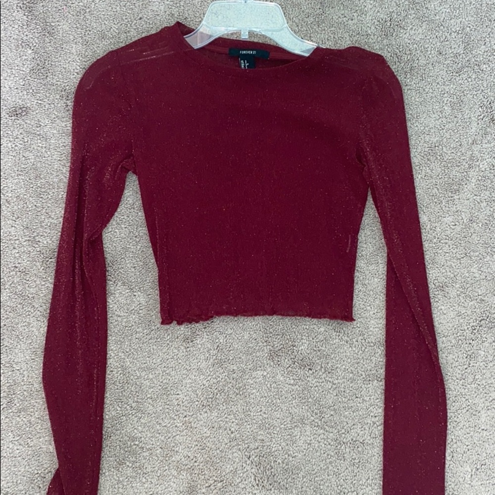 Mesh Red Crop Top